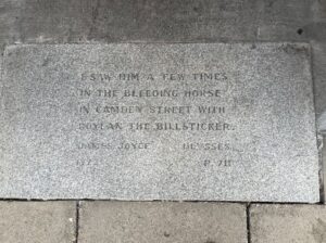 A quote from James Joyce, etched in stone