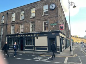 Outside Walsh's Pub, Stoneybatter. We'll pretend the finger in the corner is a ghost.