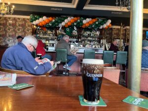 A pint of Guinness 0.0 at The Wind Jammer